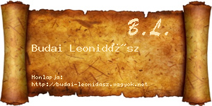 Budai Leonidász névjegykártya